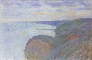Claude Monet On the Cliff near Dieppe,Overcast Skies oil painting reproduction